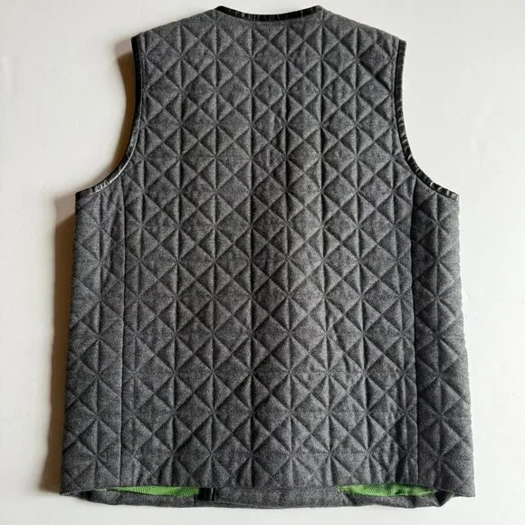 Lanvin Collection Quilted Grey Wool Vest - Size 50 (M/L) -  Made in Japan - Picture 5 of 9